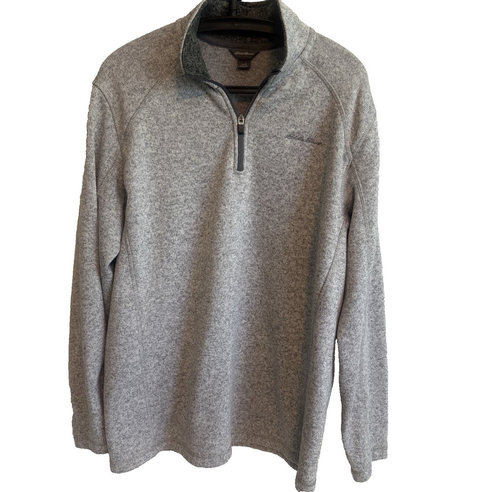 Eddie Bauer Mens 1/4 Zip Casual Sweater Sweatshirt L Pullover Outdoors Layers